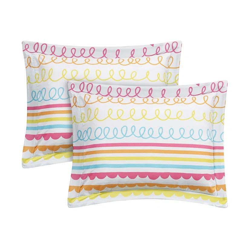 Alex + Bella ALEX + BELLA Color Pop Rainbow Orange Microfiber Comforter Set
