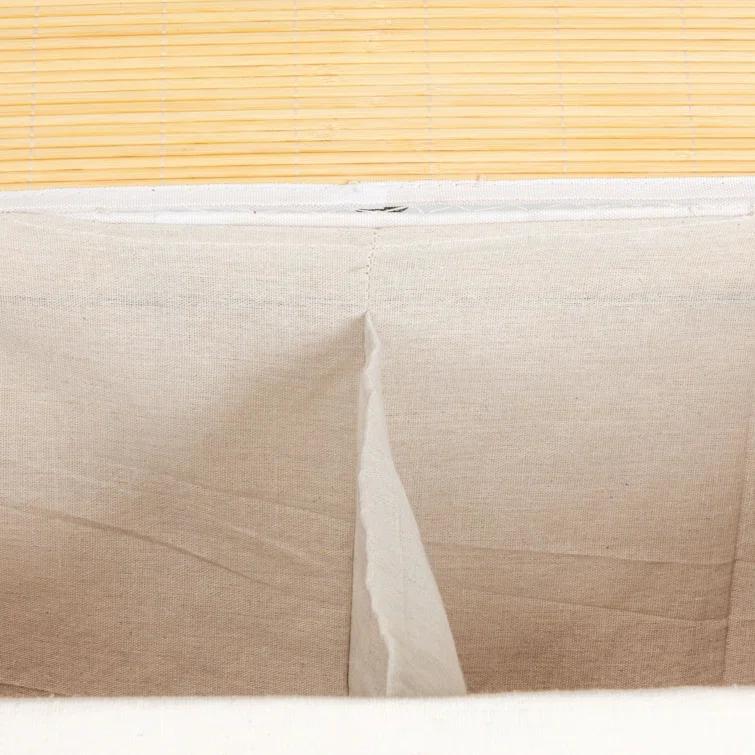 Household Essentials Bamboo Double Laundry Hamper with Rope Handles, Lid and Removable Machine Washable Laundry Bag, 39-Gallons