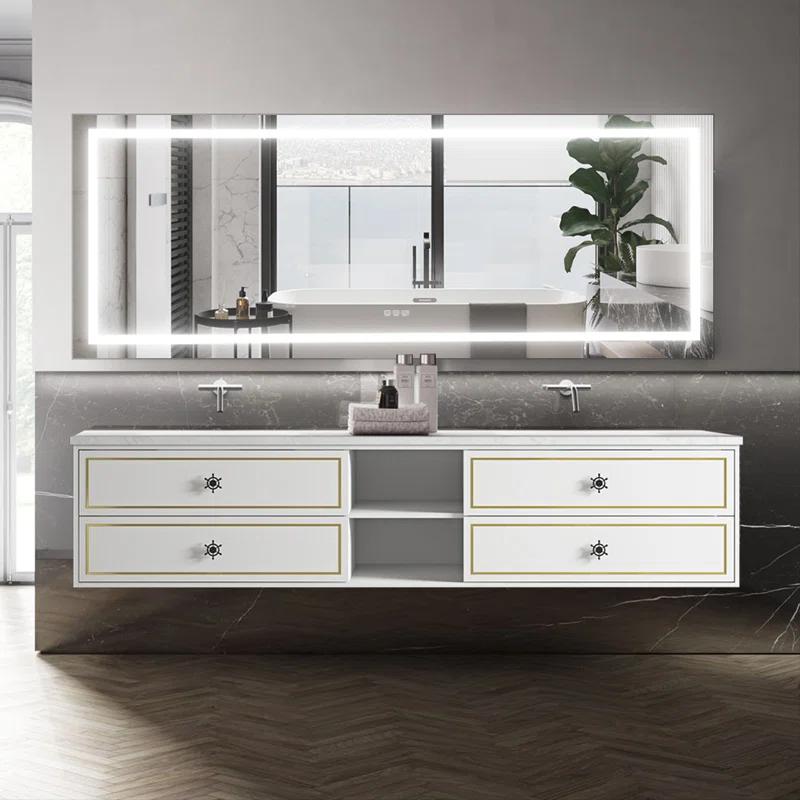 AMANI Eleen 96 In. W X 23 In. D X 22 In. H Bath Vanity Cabinet Without Top