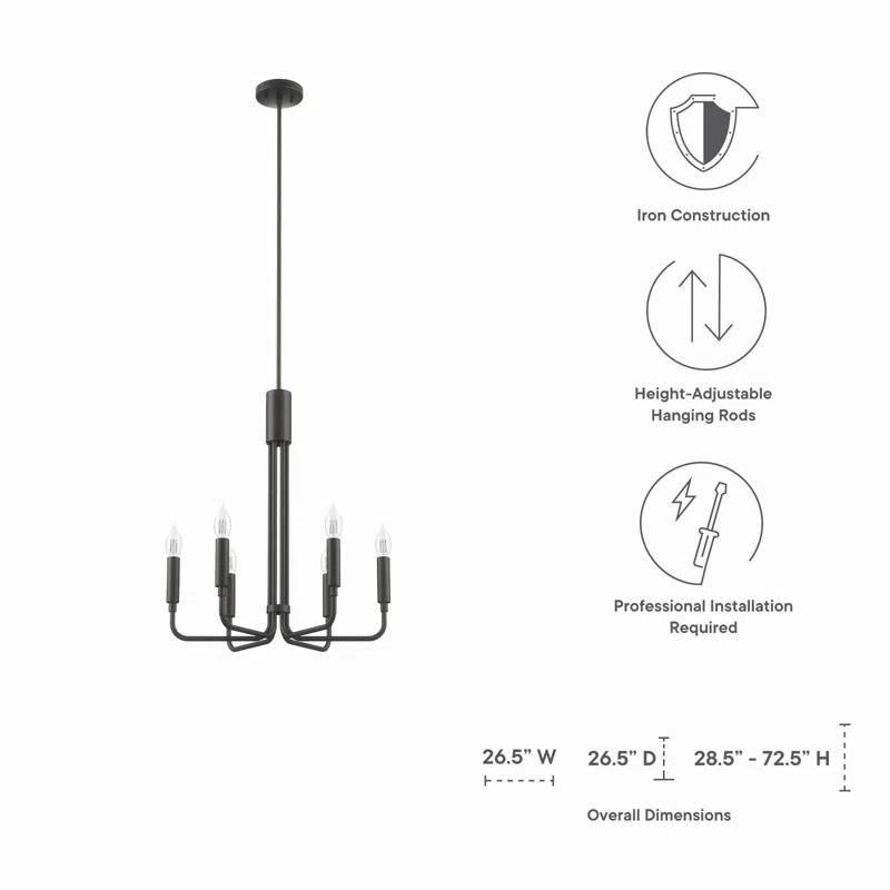 Modway Rekindle 6-Light Chandelier