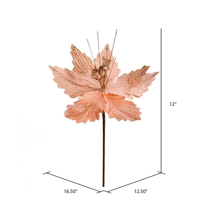 Vickerman Vickerman 12" Poinsettia Aritificial Christmas Spray (Set of 6)