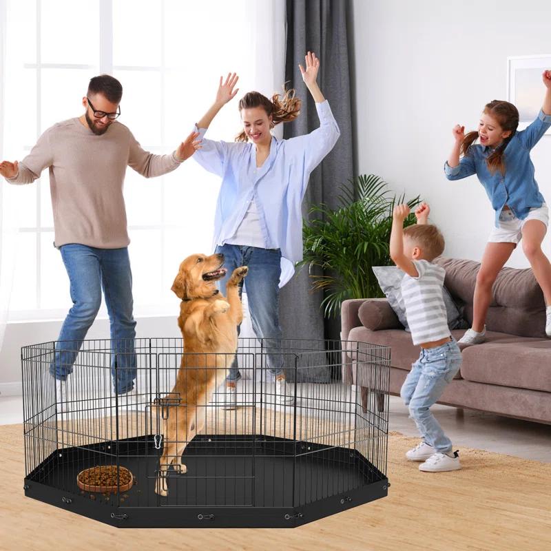 VEVOR 24'' H 8 Panel Metal Exercise Pen With Door