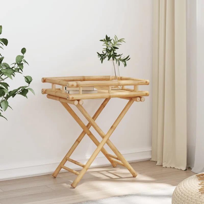 VidaXL Vidaxl Folding Tray Table 23.6"X15.7"X26.8" Bamboo