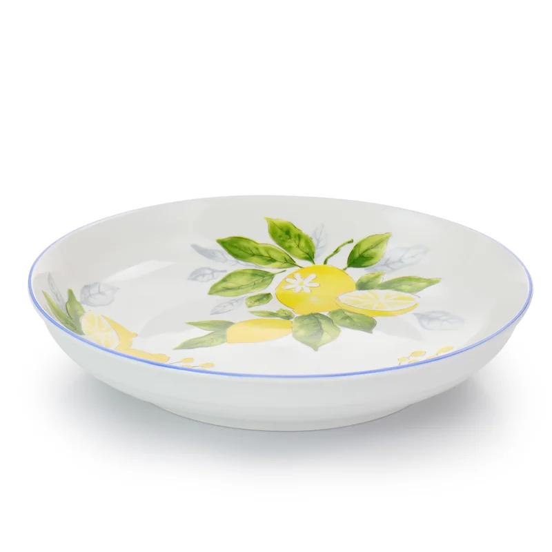 Medona Ceramic Lemon Print 5-Piece Pasta Bowl Set