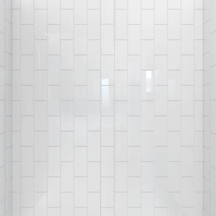 DreamLine Flex 60" W x 34" D x 78" H Semi-Frameless Square Tub Enclosure with Fixed Panel and Base Included D2226034XXR0001