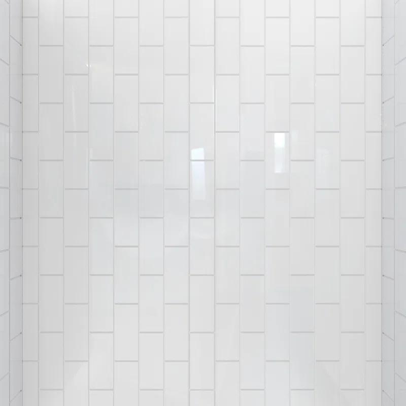 38'' W x 38'' D x 78'' H Semi-Frameless Round Shower Enclosure