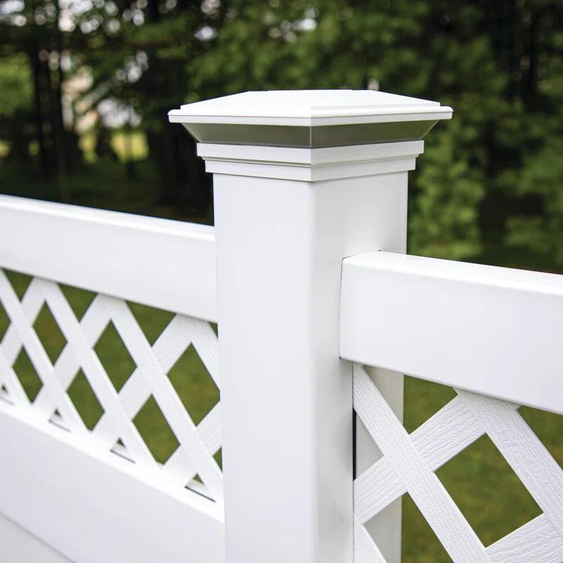 Barrette Outdoor Living 5 in. W x 5 in. D Contemporary Solar Post Top White
