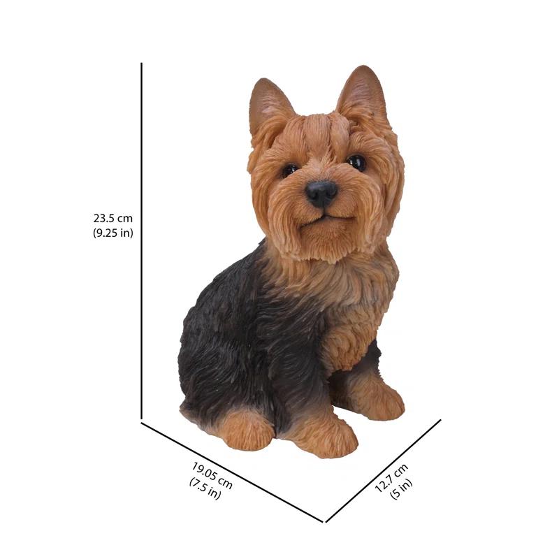Hi-Line Gift Ltd. Sitting Yorkshire Terrier Dog Statue