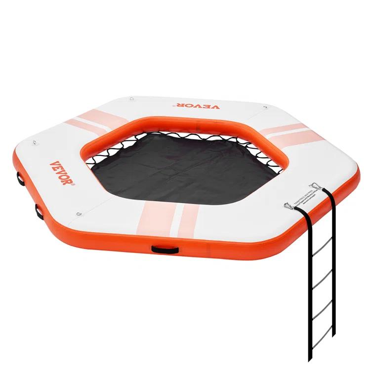 Stellweilan Tessberg 8.5FT Inflatable Dock Platform with 5FT Trampoline Mesh Pool with Portable Bag & Detachable Ladder