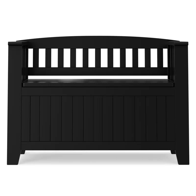 Simpli Home Acadian Solid Wood Entryway Storage Bench with Lift-Top Lid and Dual Compartments