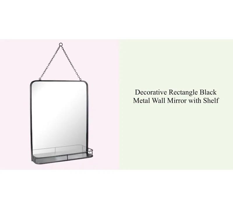 Gisberto Metal Flat Wall Mirror with Shelves