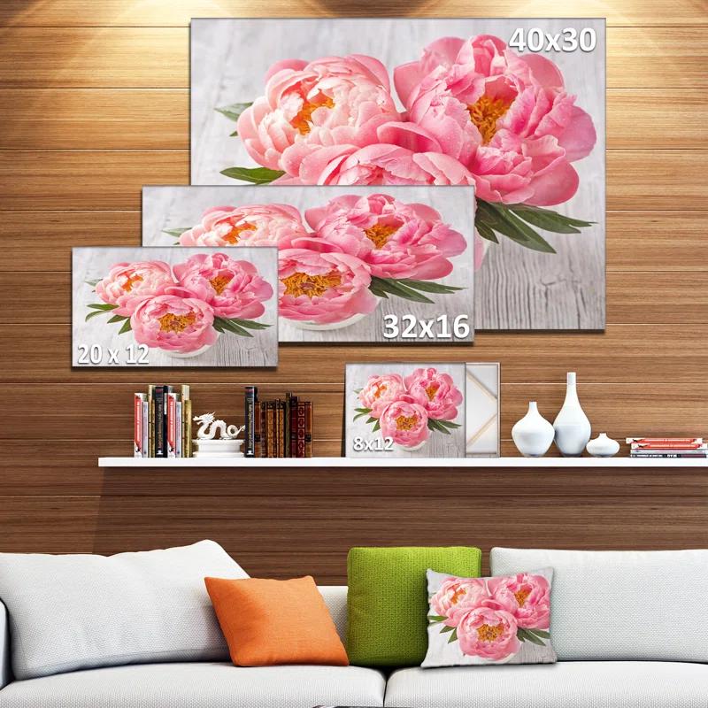 " Peony Flowers On White Floor "