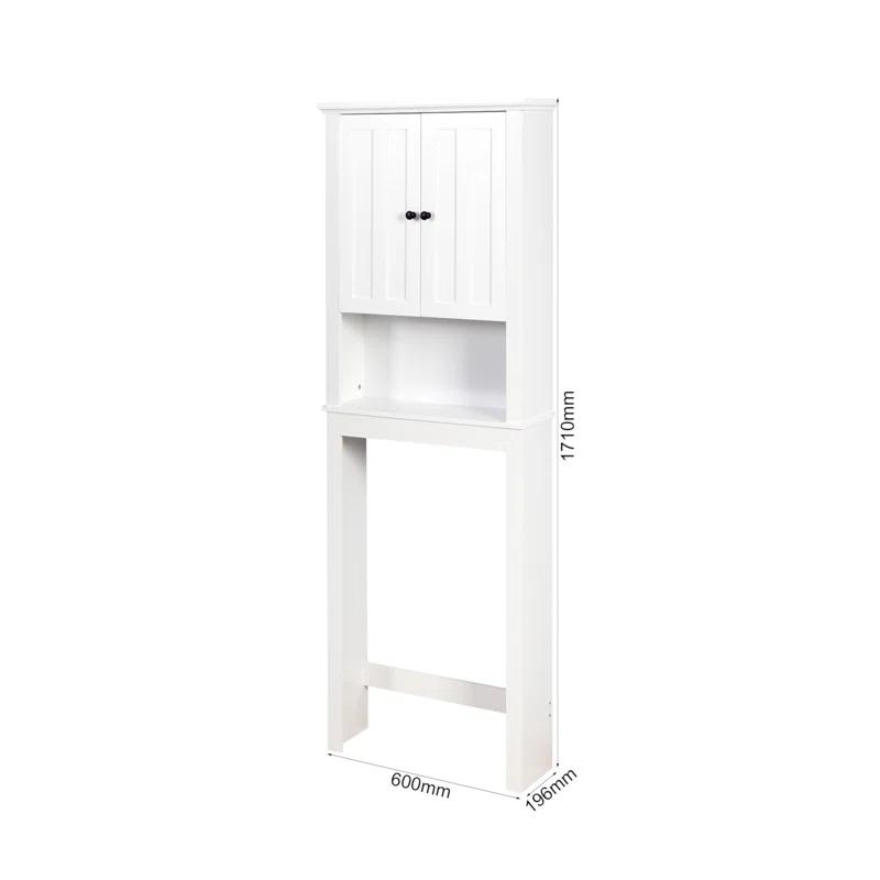 HLILish Bathroom Wooden Storage Cabinet Over-The-Toilet Space Saver With A Adjustable Shelf 23.62X7.72X67.32 Inch