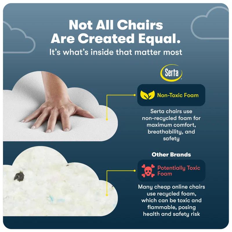 Serta Serta Garret Executive Office Chair, Ergonomic Lumbar Support, Semi-Plush Cushion, Body Pillows