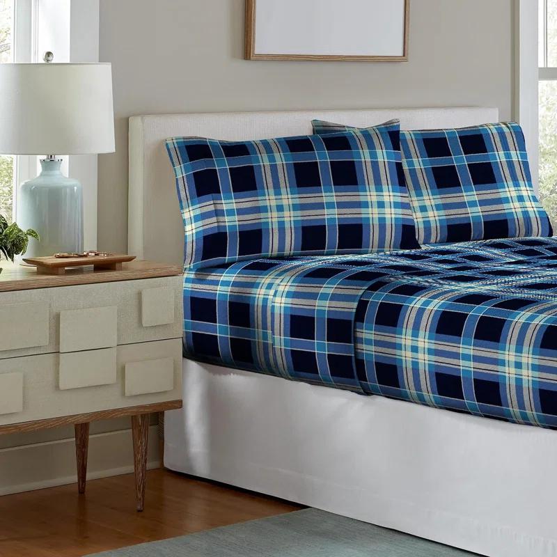 Pointehaven Ashby Flannel Plaid Duvet Cover