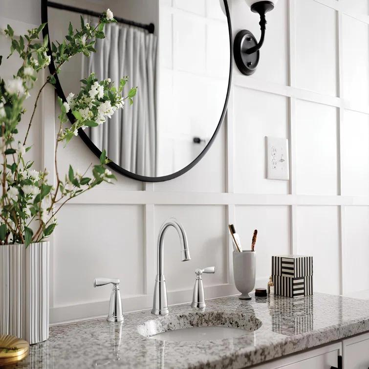 Moen Moen Banbury 8 In. Widespread Double Handle High-Arc Bathroom Faucet In Mediterranean (Valve Included) 84947-CH