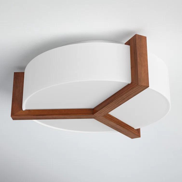 Ernie Single Light Linen LED Flush Mount