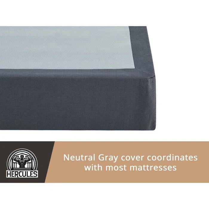 Hercules 4 Inch Low Profile Foundation Mattress Box Spring Replacement, Twin