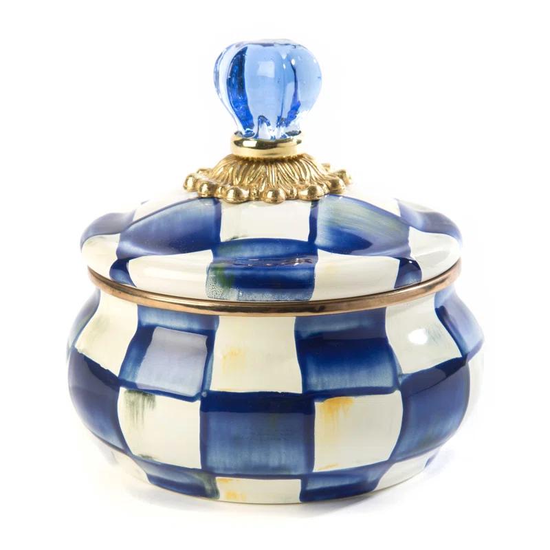 MacKenzie-Childs Royal Check® Squashed Pot