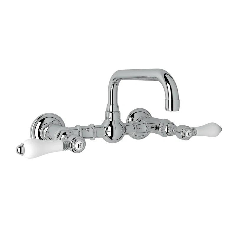 Rohl A1423LPAPC-2 Acqui Wall Mount Bridge Lavatory Faucet With U-Spout