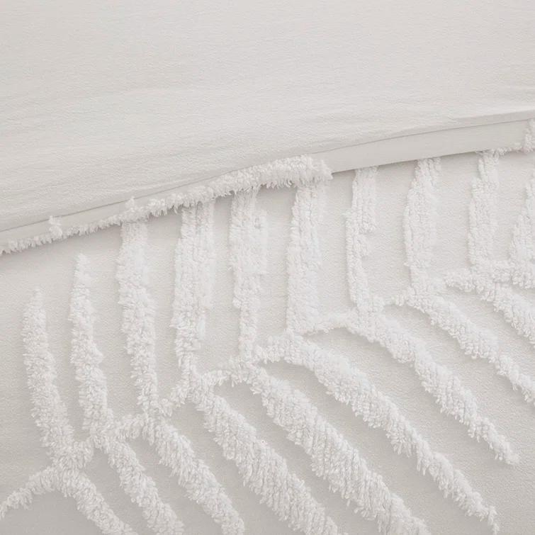 Madison Park Bahari Tufted Cotton Chenille Palm Duvet Cover Set