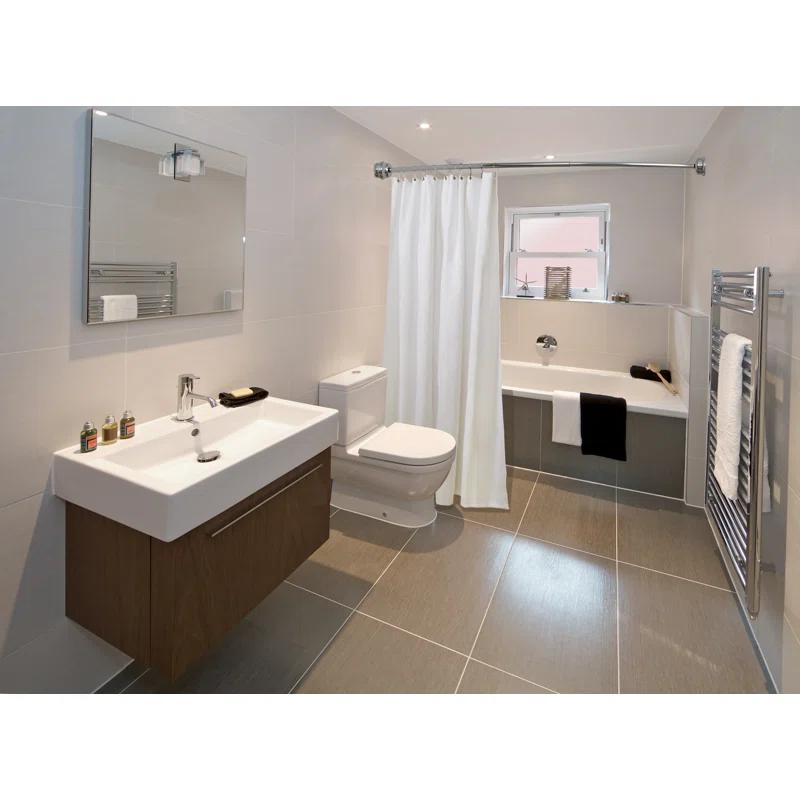 Utopia Alley Utopia Alley Rustproof Fixed Mount Single Curved Shower Rod, Aluminum, adjustable from 45" to 72" Wide