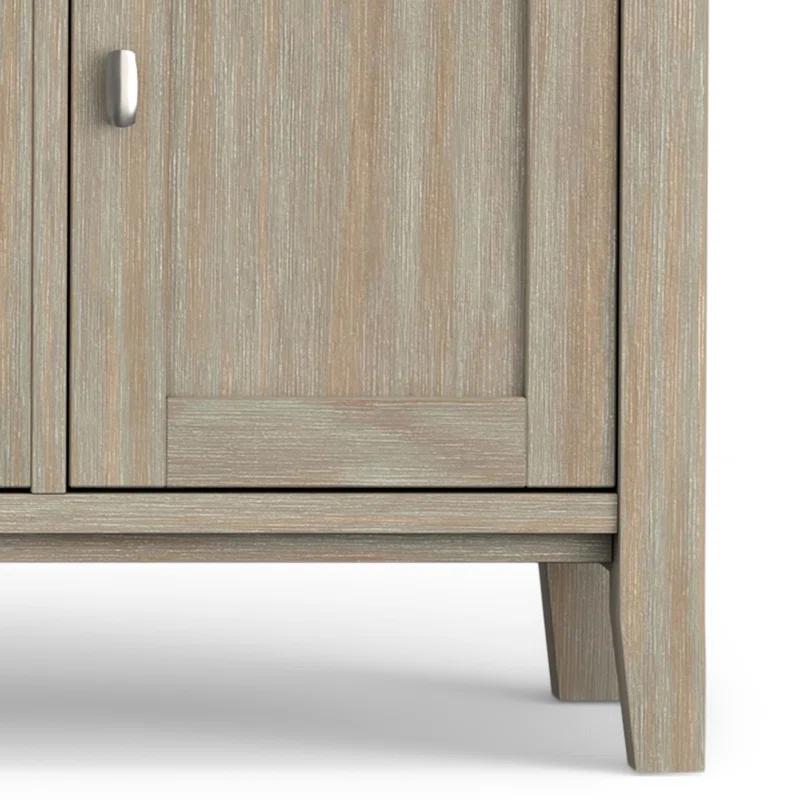 Simpli Home Warm Shaker 72"W Solid Wood TV Stand for TVs up to 80" with 4 Storage Cabinets and 2 Drawers