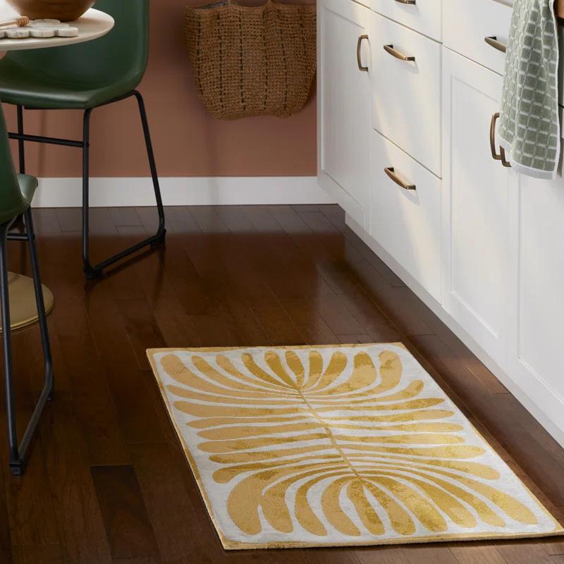 Town & Country Living TOWN & COUNTRY Luxe Livie Matisse Cutout Everwash Non-Slip Backing Washable Multi-Use Kitchen Mat