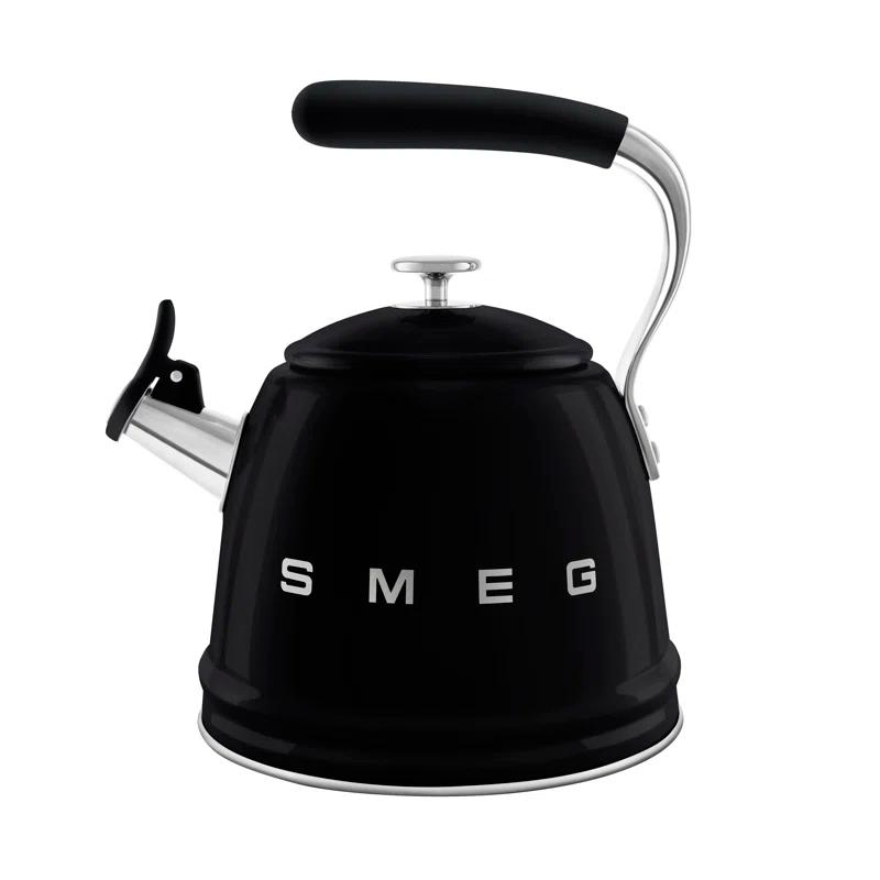 SMEG Black Whistling Stovetop Kettle