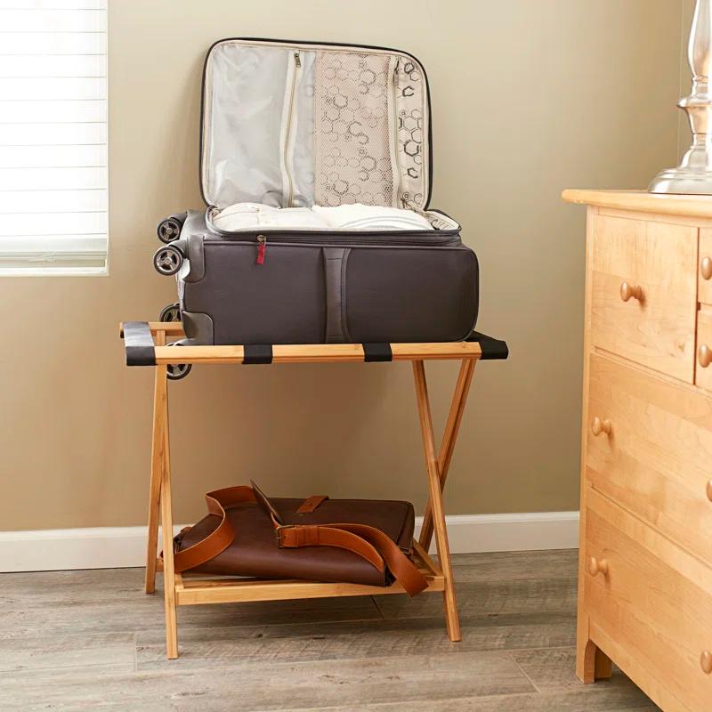 Folding Bamboo Luggage Rack
