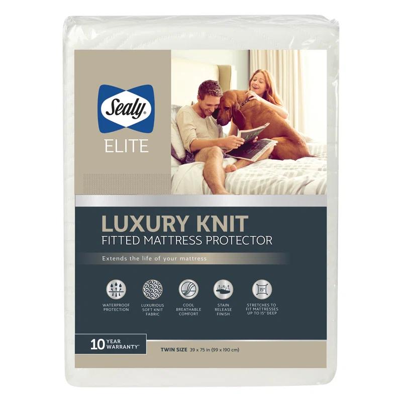 Sealy Luxury Knit Hypoallergenic Waterproof Mattress Cover