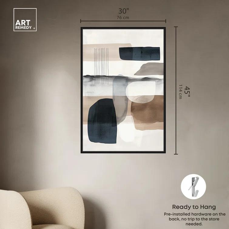 Art Remedy Shapes Abstracts " Layers Of Depth " by Art Remedy on Canvas