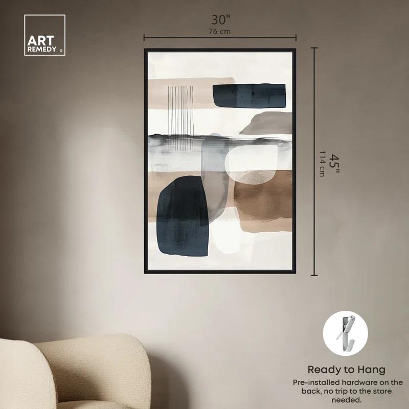 Art Remedy Shapes Abstracts " Layers Of Depth " by Art Remedy on Canvas