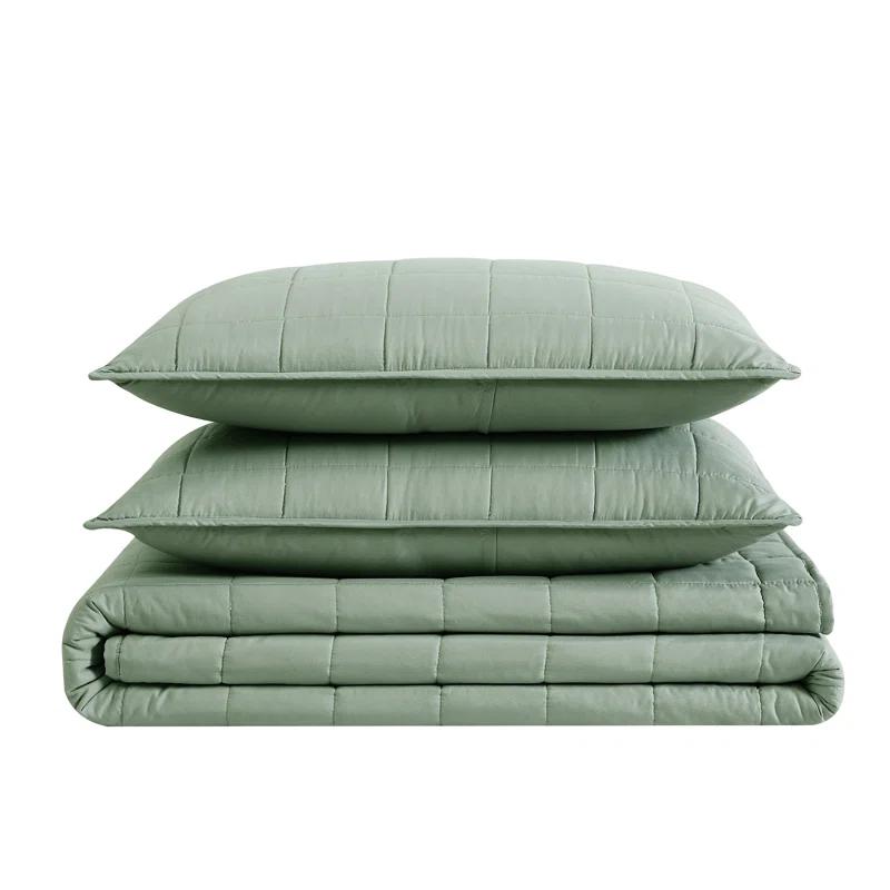 London Fog London Fog Garment Wash Solid Quilt Set