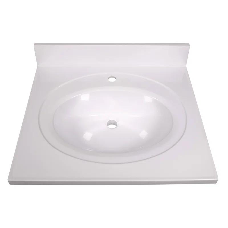 Design House Brookings 25 Inch Bathroom Vanity with Cultured Marble Top, Assembled, Sherwin Williams® Gray – Design House, 215541