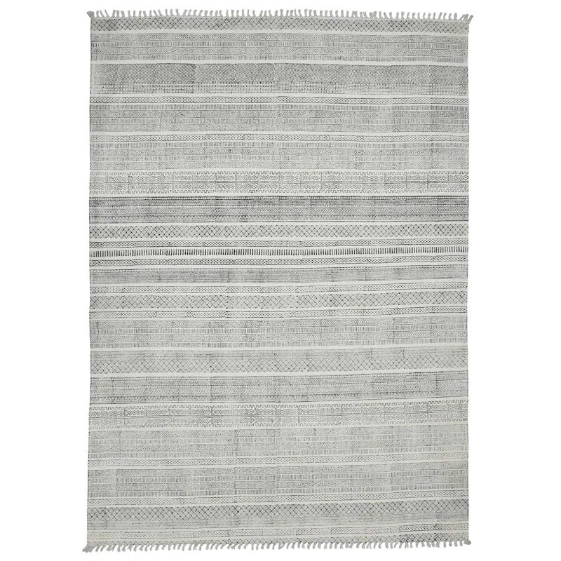 AMER Rugs Dune Alliya Charcoal Flatweave Cotton Area Rug