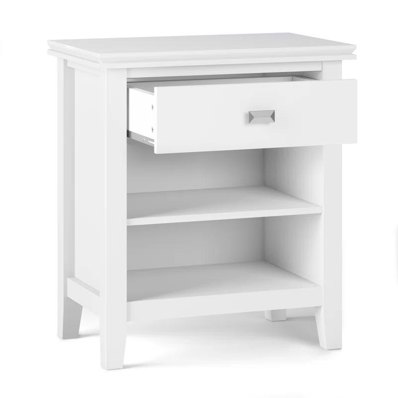 Simpli Home Artisan 24"W Solid Wood Nightstand with Drawer and Shelves