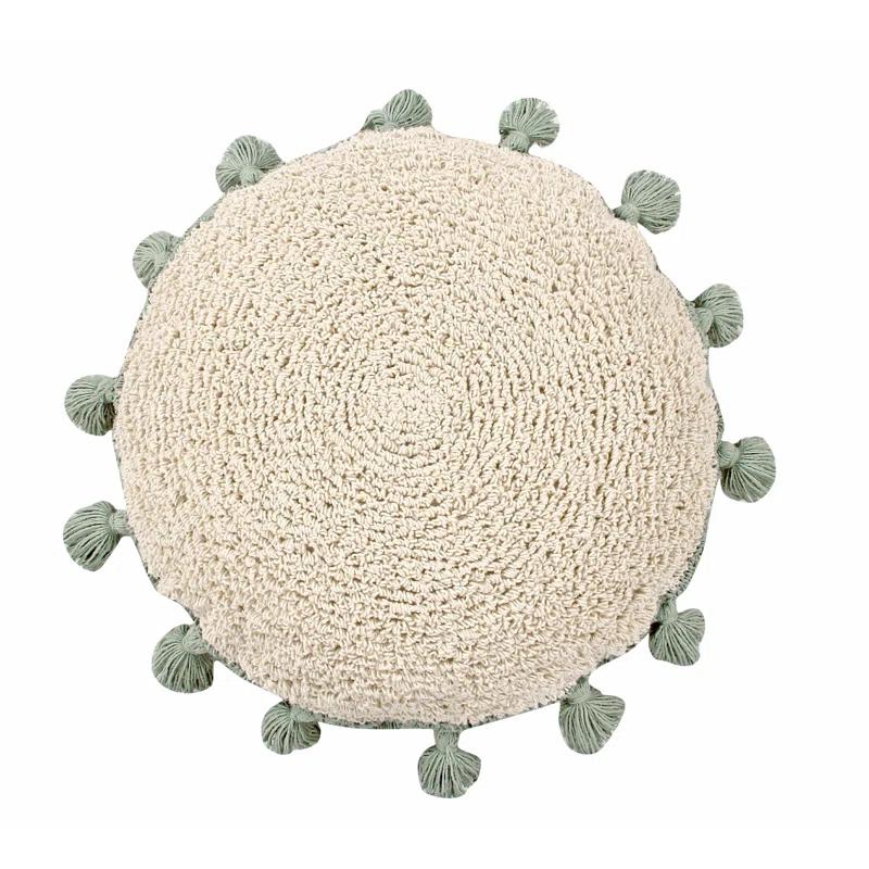 Lorena Canals Circle Tassels Cotton Blend Reversible Throw Pillow