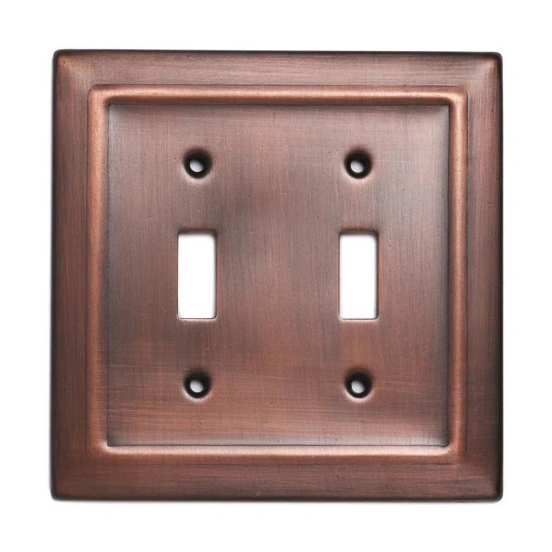 Monarch Abode Architectural 2 - Gang Toggle Light Switch Standard Wall Plate (Set of 2)