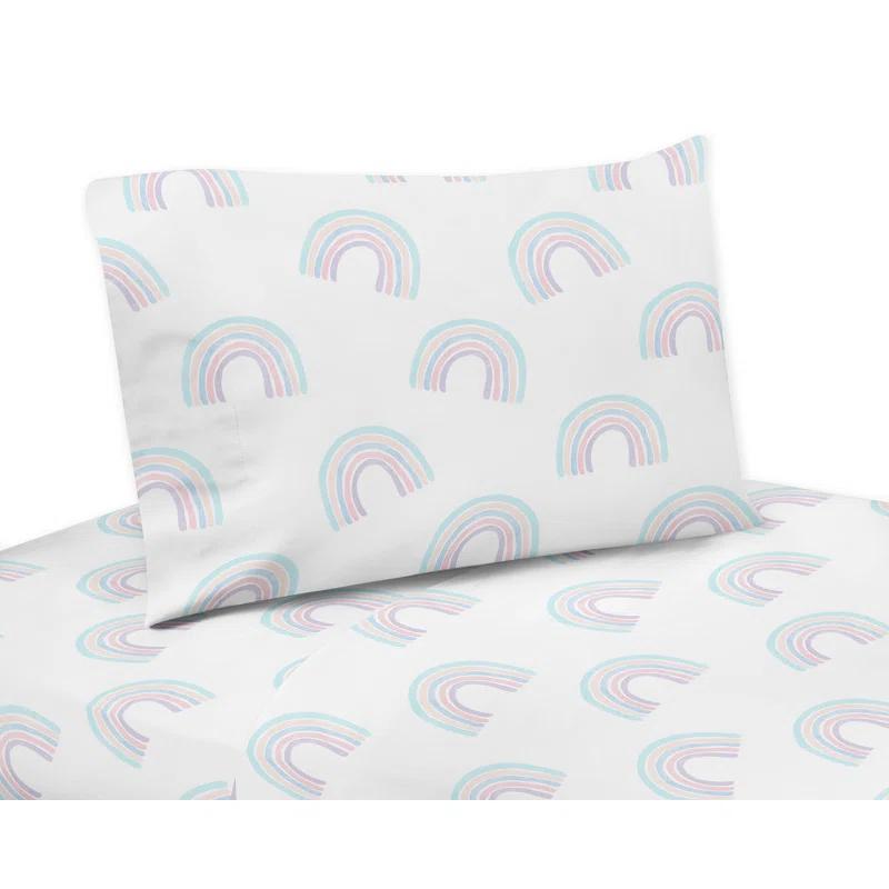 Sweet Jojo Designs Rainbow Print Microfiber Twill Sheet Set