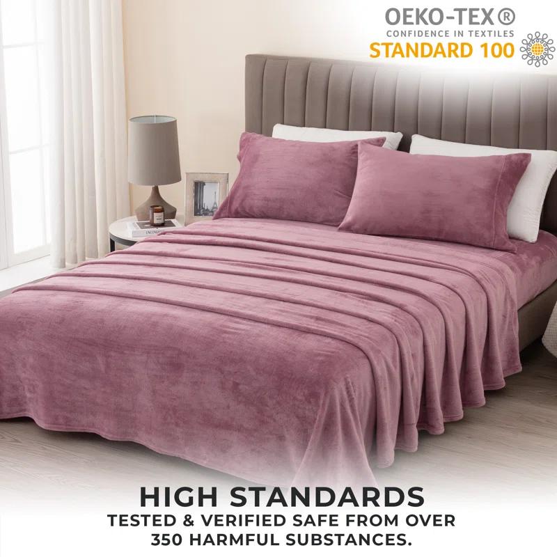 FreshFolds Ultra Soft Micro Plush Velvet Solid Sheet Sets & Reviews | Wayfair