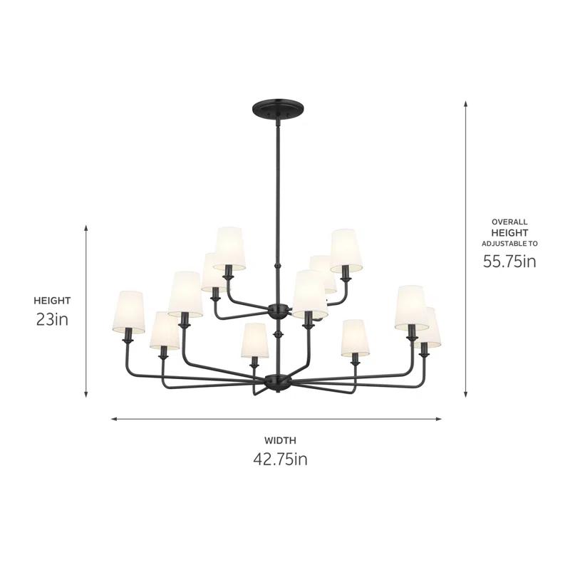 12 - Light Dimmable Classic / Traditional Chandelier