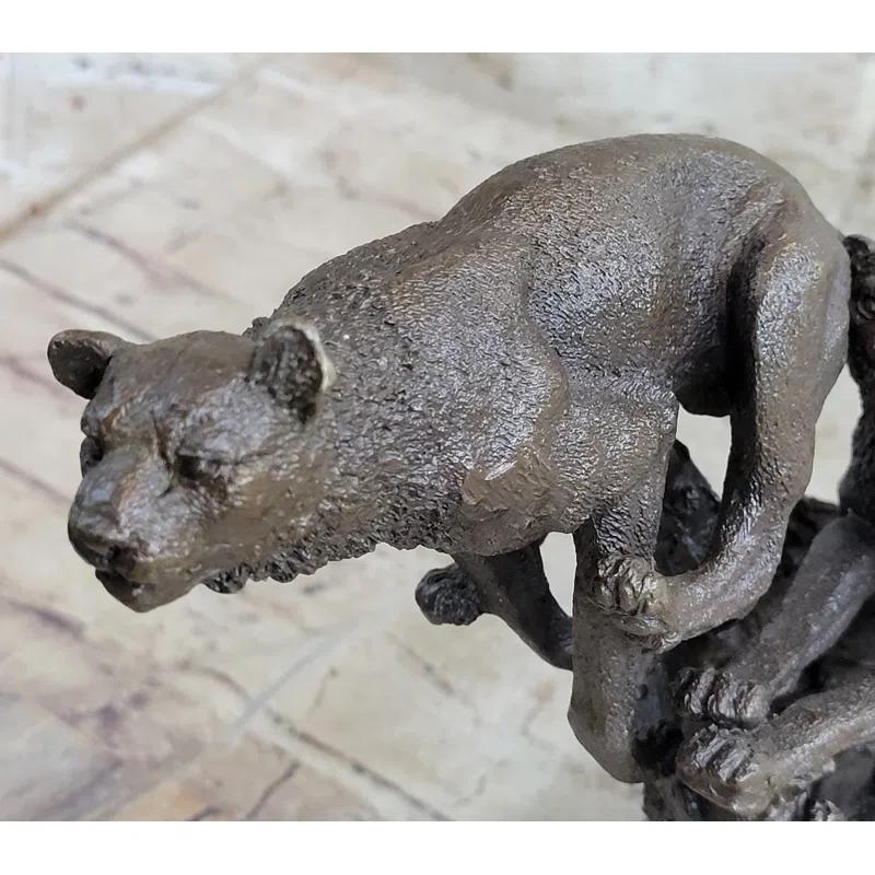 Bungalow Rose Henry Moore Cougar Jaguar Puma Wild Life Bronze Sculpture Statue Figurine Figure
