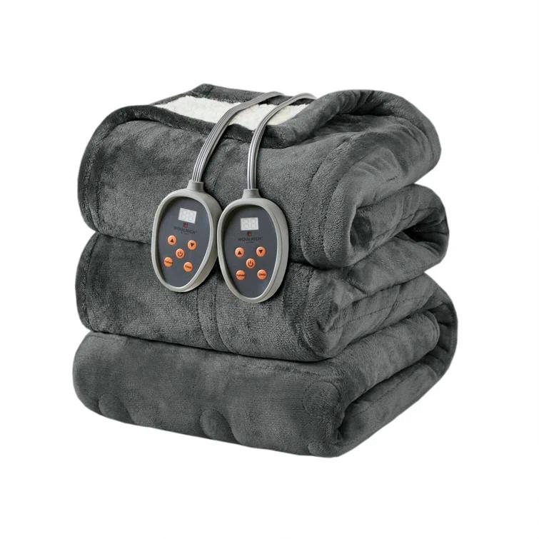 Woolrich Woolrich Heated Plush to Berber Sapphire Blue Blanket Queen