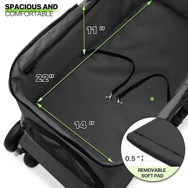 MoNiBloom Folding Pet Stroller, Foldable Dog Jogger Stroller with Detachable Carrier, Basket and Cup Holder