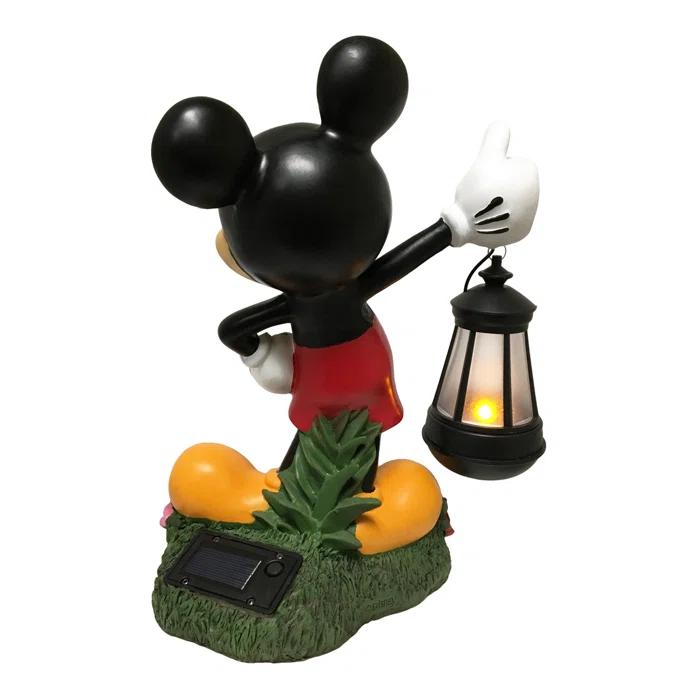 Back Yard Glory BACKYARD GLORY Disney Mickey Mouse Solar LED Lighted Lantern Everyday Outdoor Garden Statue, 12 inches Tall, Officially Licensed Disney Product