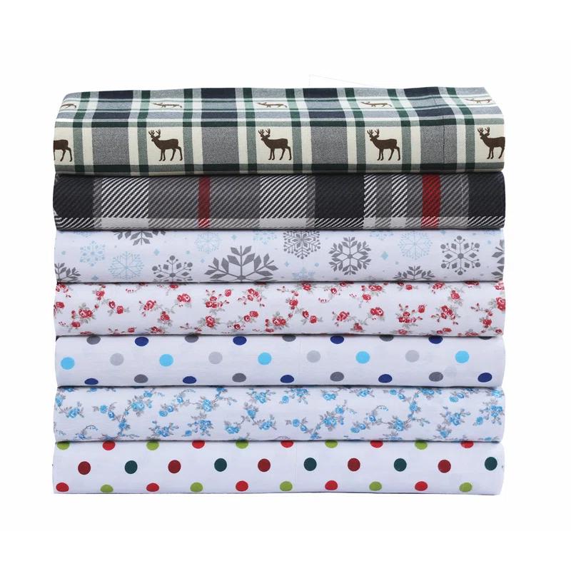 Feather & Stitch NY Flannel Plaid Sheet Set