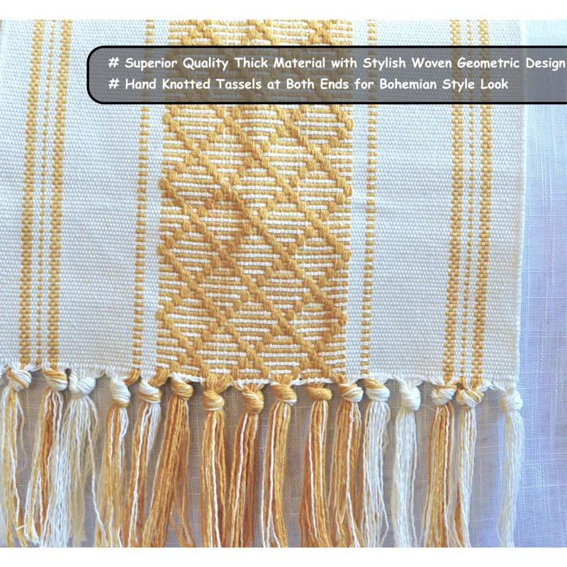 Oveesha Boho Cotton Woven Table Runner With Tassels