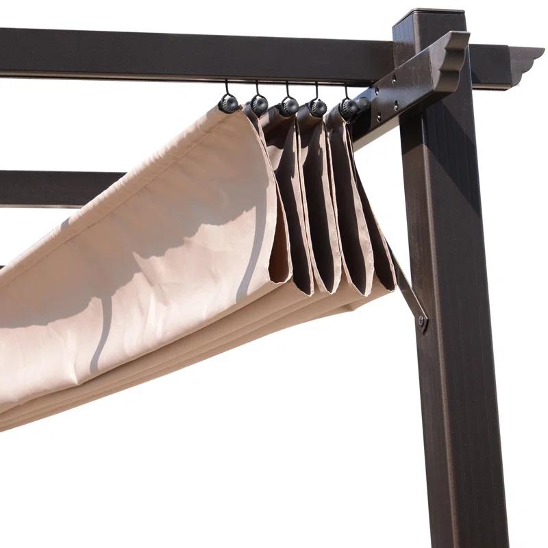 Outsunny Outsunny Pergola with Retractable Shade Canopy, Aluminum