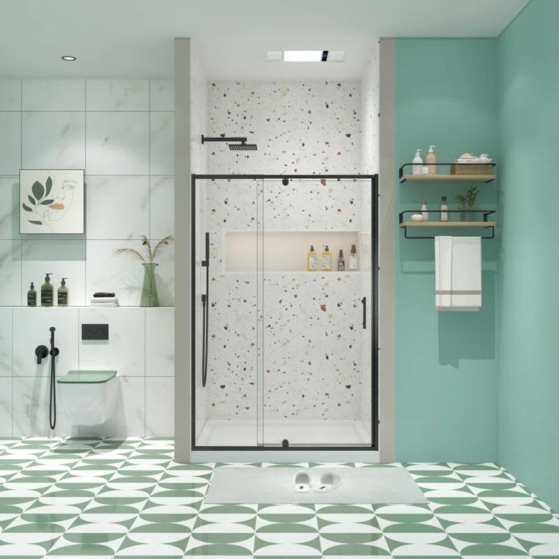 Arch Glass Designs 11DD131873LTS 38-42" W x 71" H Flush Glass Shower Door Reversible Installation